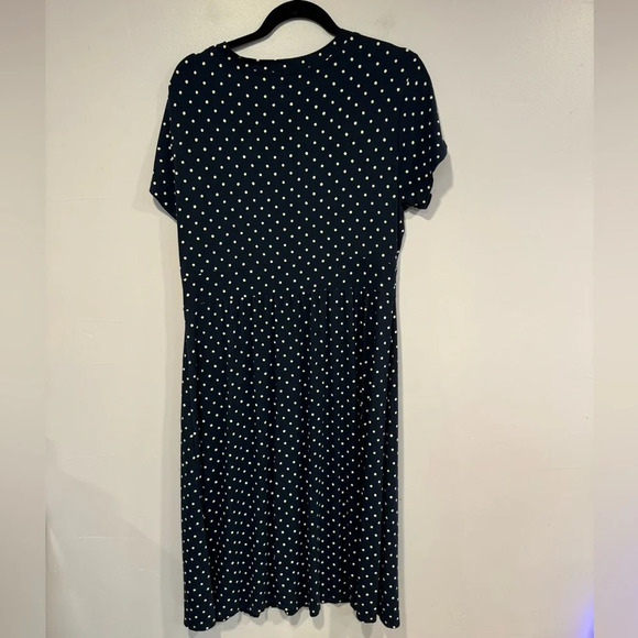 L.L. Bean navy polka dot midi dress - Picture 3 of 3
